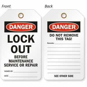 Lock Out Tag