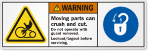 Not Operate Lockout Safety Label