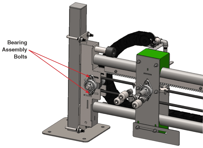 belt bearing assembly bolt location