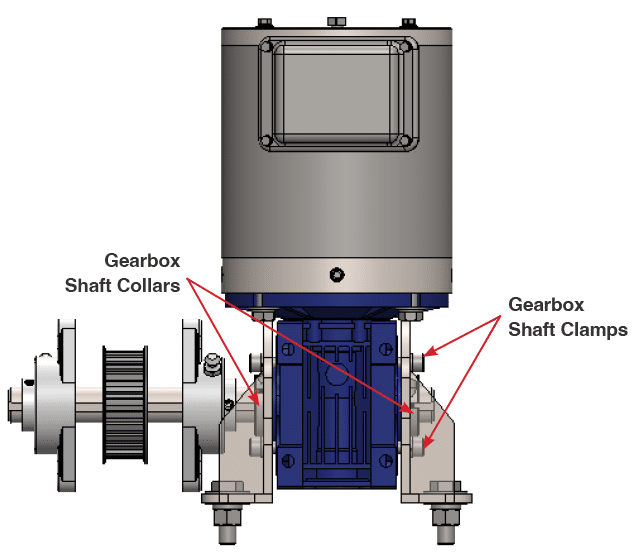 Gearbox shaft clamp locations