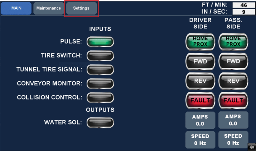 HMI Main Screen