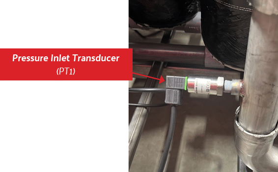 Pressure inlet transducer