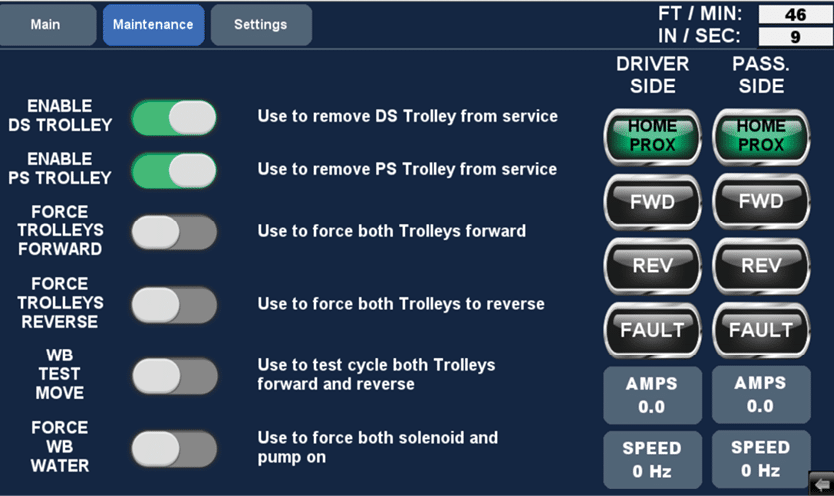 wb HMI Maintenance Screen