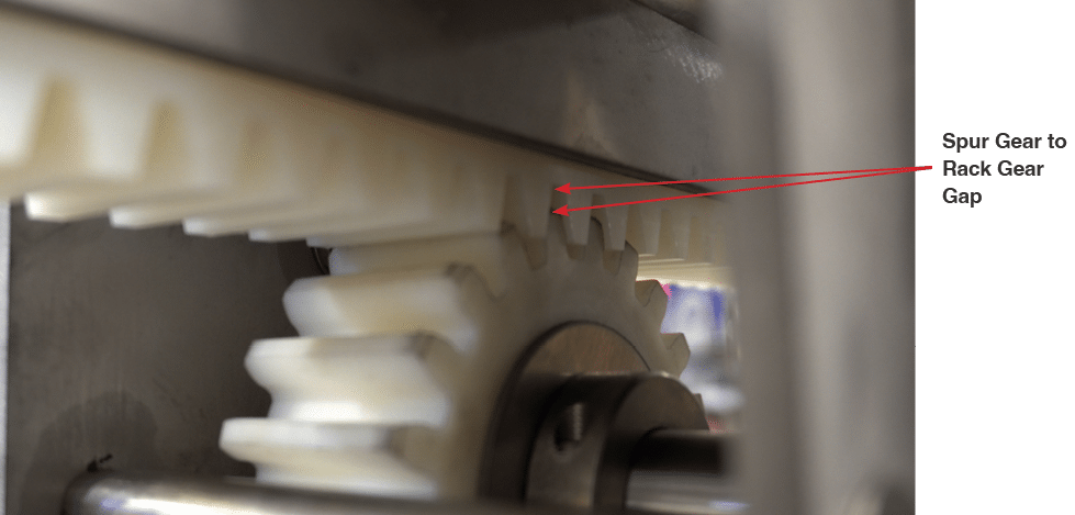 Spur Gear to Rack Gear Gap